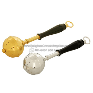 Aspersor de agua bendita con mango de cuerno Accesorio de material de latón elegante para velas Durable - Product Image 2