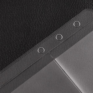 A6 6穴バインダーポケット 半透明PVC 防水 カードスリーブ フラット ルーズリーフ バインディング ジッパー式ポーチ - Product Image 6