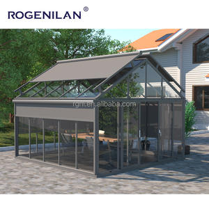 Invernadero de Aluminio para Exteriores Rogenilan, Techo Triangular, Doble Vidrio, Solárium, Conservatorio, Independiente - Product Image 4
