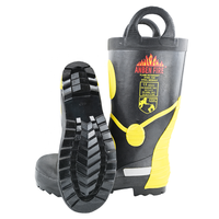 ANBEN FIRE Chaussures ignifuges en caoutchouc naturel Pompier Bottes en caoutchouc à bout d'acier pour pompiers
