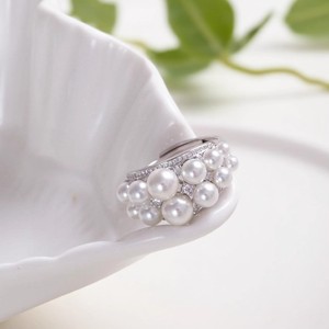 อุปกรณ์ทำเครื่องประดับมุก DIY แหวนเงินแท้ S925 ดีไซน์ทันสมัย พร้อมฐานเปล่าสำหรับใส่ลูกปัดกลมขนาด 6-8 มม. เหมาะสำหรับผู้หญิง - Product Image 2