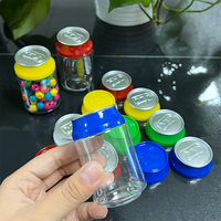 Mini pots en plastique durables de 100 ml, type canette de soda de 3,5 oz, pour l'emballage de collations et de bonbons, avec étiquette