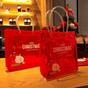 Bolsa de Regalo Transparente de PVC de Alta Gama para Nochebuena, Bolsa de Embalaje para Manzanas con Estampado Animal - Product Image 1