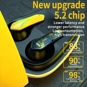 Leadingplus OEM HIFI Stereo E-Thể Thao <span class=keywords><strong>Bluetooth</strong></span> 5.2 Không Dây Ánh Sáng Hơi Thở Chơi Game Trong-Tai Bumblebee Vàng Tai Nghe Tai Nghe Tai Nghe - Product Image 4