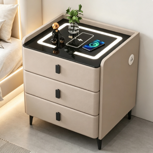 Multifunctional Smart Bedside Cabinet Wireless Charging Nightstand <strong>with</strong> Touch 3 Color Light Modern Minimalist Bedroom <strong>Side</strong> <strong>Table</strong> - Product Image 4