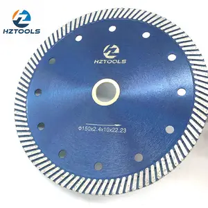 Professional HZtools turbo 6 inch 150mm granite diamond cutting disc hard stone sandstone brick block saw blade