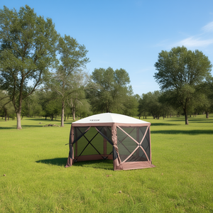 เต็นท์ป๊อปอัพ Vevor ขนาด 12.5x12.5 ฟุต สีน้ำตาล หลังคา 6 ด้าน ติดตั้งง่าย กันแดด มีหน้าต่างตาข่าย สำหรับตั้งแคมป์กลางแจ้ง - Product Image 2