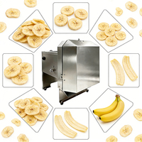 Elektrische bananen snijmachine 0-10mm verstelbaar CE gecertificeerd voor Thaise keukens.  Zorgt voor gelijkmatige plakjes dankzij roestvrijstalen mes.