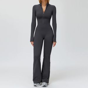 Nouveauté <span class=keywords><strong>Combinaison</strong></span> de yoga une pièce en velours à manches longues et jambes évasées pour <span class=keywords><strong>femme</strong></span>, tenue de sport, combishort pour <span class=keywords><strong>femme</strong></span> - Product Image 5