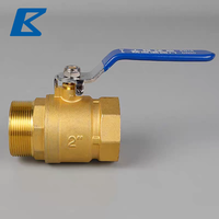 Robinet à bille en laiton forgé, filetage mâle et femelle MxF, pour eau, gaz, huile, robinet d'arrêt, finition laiton naturel, raccord de plomberie