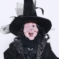 SOTE Exclusif 90CM Halloween Décor Sorcière Poupées D'horreur À La Main avec Posture Modifiable Ornements De Festival Debout