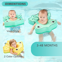 WaterDream Bouée de piscine pour bébé en tissu non gonflable, douce pour la peau, avec support sous les aisselles, pour nourrissons et tout-petits de 3 à 24 mois