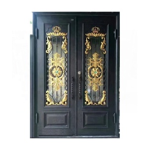 Puerta de acero exterior decorativa de seguridad de hierro forjado de lujo rotura térmica - Product Image 2
