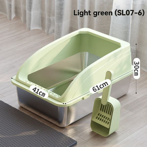 Extra Grande Aprofundamento Semi-Fechado Aço Inoxidável Litter Caixa Fácil Limpar Cat WC para Cães Cat Acessórios - Product Image 3