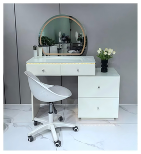 Modern Makeup Vanity Table with <b>Lighted</b> <b>Mirror</b> Storage <b>Desk</b> for Bedroom Furniture - Product Image 1