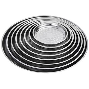 Plateau de service en acier inoxydable, plateaux alimentaires, <span class=keywords><strong>plat</strong></span> en acier inoxydable, grand <span class=keywords><strong>plat</strong></span> de service, grand <span class=keywords><strong>plat</strong></span> de service <span class=keywords><strong>rond</strong></span>, <span class=keywords><strong>plat</strong></span> - Product Image 2