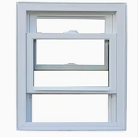 Nouvelle fenêtre en PVC à double battant et coulissante de style américain avec verre trempé et grille