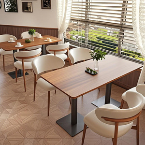 Hiện đại khách sạn sang trọng ghế và bảng thiết lập cho nhà hàng đồ nội thất phương Tây Nhà Hàng Ghế Bàn cà phê cửa hàng ghế gỗ rắn - Product Image 1