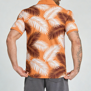 <strong>2026</strong> Hot Sale 100% Cotton Fabric All Over Print Beach Summer Mens <strong>Polo</strong> Shirt Short Sleeve Quick Dry Buttons Hawaiian Shirt - Product Image 2