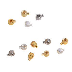 Perle plate ronde plaquée or 18 carats, 4 mm, avec fermoir à pression pour la fabrication de bracelets, idéale pour le bricolage de bijoux. - Product Image 4