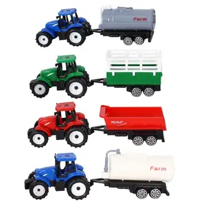 ABS Material 3pcs Farm Tractors Truck and Trailers Set Toy Mini Plastic Farmer Car Vehicle for Kids Boys And Girls 2021 new toys