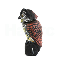 Haierc Sculpture d'épouvantail en plastique décoratif pour jardin avec tête rotative Répulsif pour oiseaux Hibou Répulsif pour oiseaux