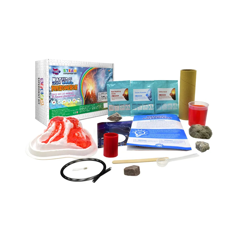 Erupção Vulcânica Toy Chemistry Set Easy Experiments Mega Science Kit STEM Educação Ciência Projetos Kit para Crianças
