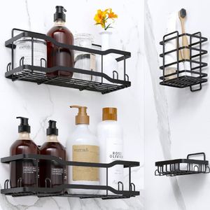 Lot de 4 accessoires de salle de bain en acier inoxydable antirouille, panier de douche d'angle sans perçage pour comptoir de salle de bain - Product Image 2