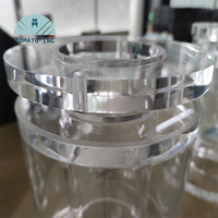 Tuyau acrylique transparent grand diamètre, flexible, écologique, anti-UV, durable, avec bride, pour usage artistique et collection, couleur personnalisable