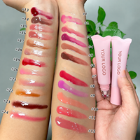 Gloss à lèvres végétalien personnalisé, waterproof, longue tenue, baume à lèvres teinté, brillant, repulpant, hydratant, à base de peptides