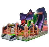 Toboggan d'Halloween Haunted Mansion, toboggan gonflable double commercial
