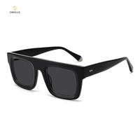 Lunettes de soleil de mode surdimensionnées polarisées en acétate TAC de luxe de haute qualité 2024 pour hommes femmes gris