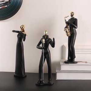 Bande créative résine lumière luxe danse figures ornements bureau artisanat décoration de bureau - Product Image 2