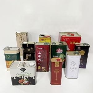 Boîte en fer blanc rectangulaire personnalisée pour huile comestible avec impression offset pour huile d'olive, biscuits et bonbons - Product Image 6