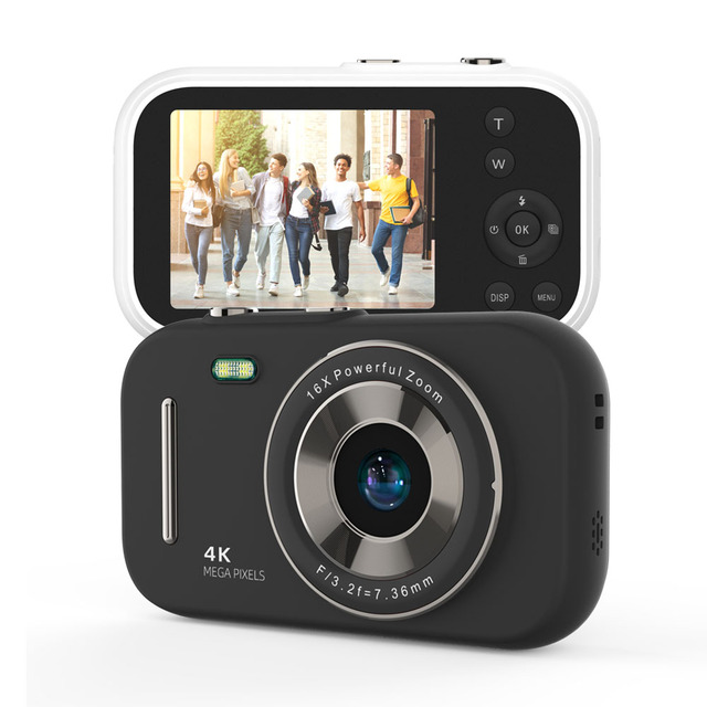 New Optical Dual Camera Shake Proof Face Recognition Music HD Digital for Students Adults Mirrorless Cameras for College