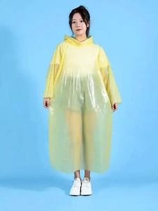 Disposable Adult Waterproof <strong>Rain</strong> <strong>Poncho</strong> with Hood Emergency Portable Plastic Raincoat for Hiking Travel <strong>Festival</strong> - Product Image 4