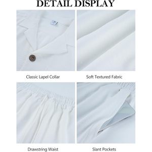 Ensemble d'été 2 pièces pour homme FOXA : Chemise boutonnée en coton et short respirant pour la plage et la détente - Product Image 6