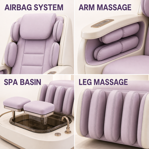 Foot Spa <b>Chair</b> with Arm Airbags for Premium Nail Salon - Product Image 4