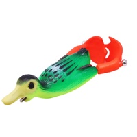 Leurre de surface en forme de canard avec hélice rotative, appât souple creux, hameçons anti-herbe pour achigan et black-bass