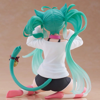 Figurine Miku de bureau avec oreilles de chat, version T-shirt, authentique statue d'anime, en gros, en stock