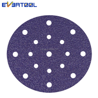 Disque de ponçage abrasif EVERTOOL pour carrosserie, papier de polissage 6 pouces, disque de ponçage PSA avec grains de céramique et d'oxyde d'aluminium mélangés