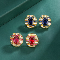 Fine Luxury Oval Lab Grown Ruby Ring Bijoux Bague en diamant plaqué or 18 carats Bague en diamant rouge pour femme