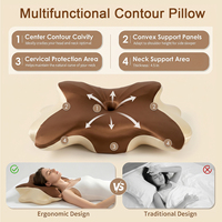 Oreiller cervical ergonomique en mousse à mémoire de forme OEM, soutien orthopédique pour le cou, oreiller de sommeil profilé anti-ronflement, vente en gros personnalisée