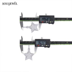 จี้รูปดาว Souljewel สี D ระดับความสะอาด VVS ประดับเพชรโมอิสซาไนต์ รับรองโดย GRA เงินแท้ S925 สำหรับผู้หญิงและผู้ชาย สไตล์ฮิปฮอป เครื่องประดับหรูหราสำหรับงานปาร์ตี้ - Product Image 4