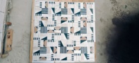 Mosaïque de marbre à motifs floraux 3D découpée au jet d'eau, blanche et géométrique, pour crédence de salle de bain et sol