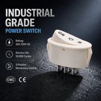 Interrupteur à Bascule SUDA Durable Blanc Crème KCD4-L 250V 10A 50000 Cycles Qualité Professionnelle SPDT Contrôle d'Alimentation IP40 6P Cuivre