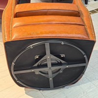 Fauteuil inclinable individuel en cuir véritable huilé de style américain haut de gamme, fauteuil pivotant rétro, chaise de loisirs pour salon, villa, club-house