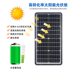 Solar Street <b>Light</b> 100W Integrated LED Mono Si Solar <b>Panel</b> IP65 Waterproof Wall Mount Outdoor Lighting - Product Image 5