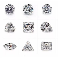 Fabrika fiyat DEF VVS renk 4-9mm 0.3-3CT sentetik kalp mozanit elmas