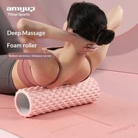 Rodillo de Espuma Compacto de Plástico de Alta Densidad de 33cm/45cm, Juego de 2 Piezas, para Fitness, Masajes, Ejercicios de Espalda, Yoga, Pilates, Gimnasio, Estiramiento de Pantorrillas